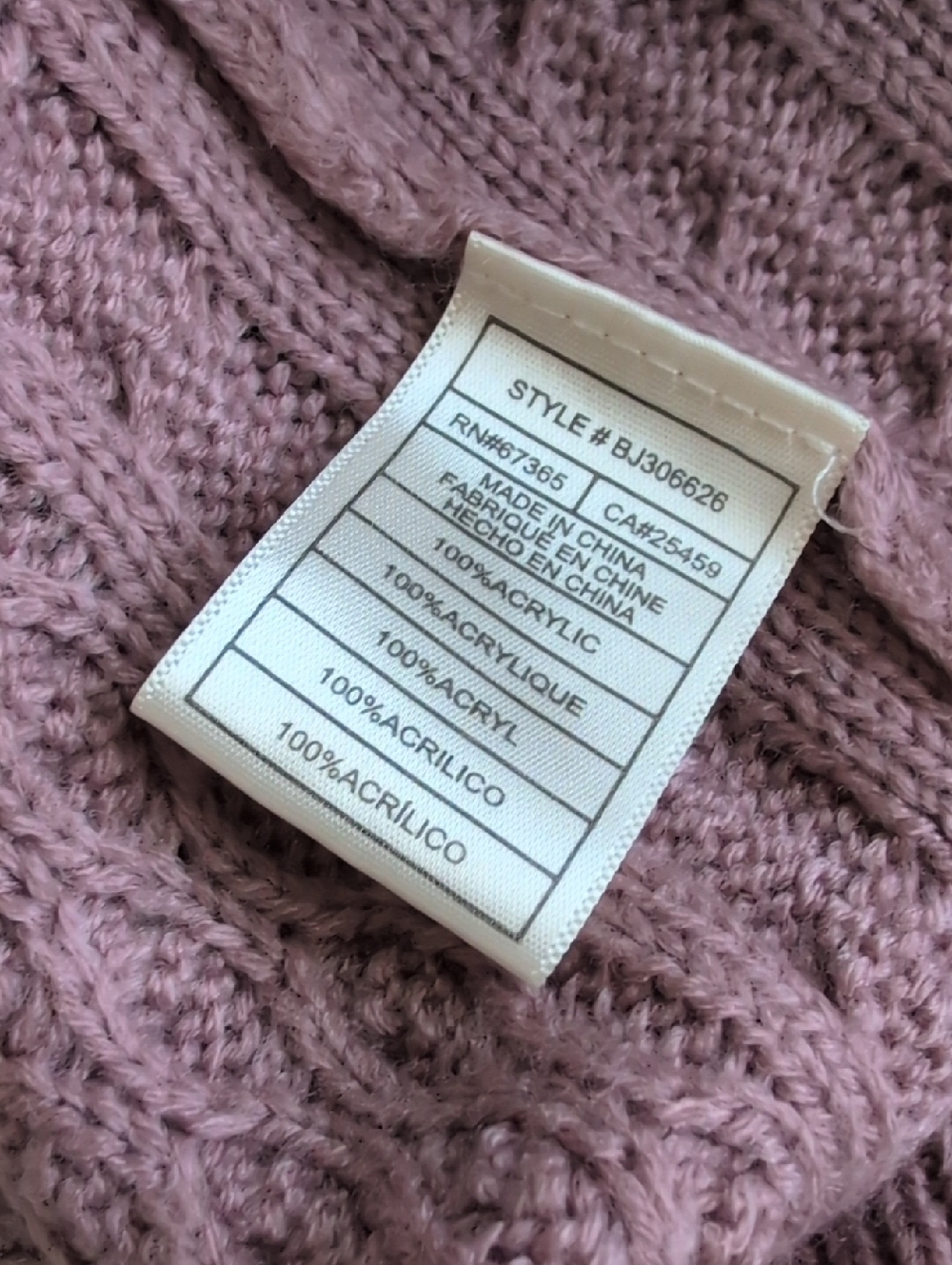 BB Dakota madden Fringe Out Dusty Rose Cable Knit Short Sleeve Sleeve Sweater L - Picture 9 of 10